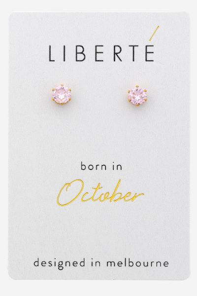 Picture of OCTOBER LT ROSE CRYSTAL STUD