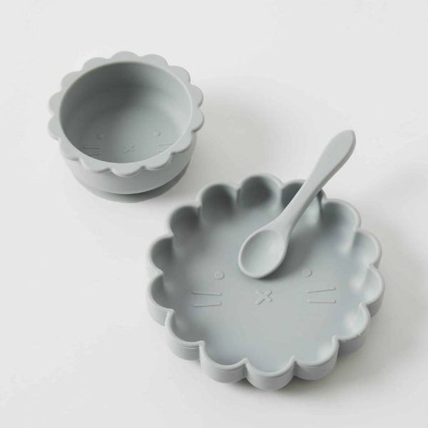 Picture of HENNY SILICONE 3PC MEAL SET STEELE